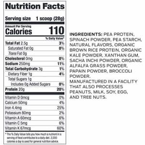 Vega Protein and Greens, Plain Unflavored, Plant Based Protein Powder Plus Veggies - Vegan Protein for $32 Vega Protein and Greens, Plain Unflavored, Plant Based Protein Powder Plus Veggies - Vegan Protein for $32