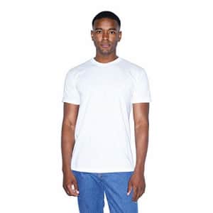 American Apparel Men's 50/50 Crewneck Short Sleeve T-Shirt, 2-Pack, White, Large for $14