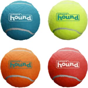 Outward Hound Squeaker Ballz Fetch Dog Toy 4-Pack for $4