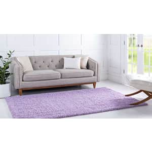 Unique Loom Solid Shag Collection Area Rug (7' 10" x 10' Rectangle, Lilac) for $110