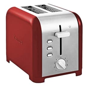 Koolatron Kenmore 2-Slice Stainless Steel Toaster, Red Stainless Steel, with Dual Controls, Extra Wide Slots, for $45