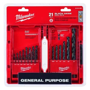 Milwaukee Thunderbolt 21-Piece Black Oxide Drill Bit Set for $20 for members