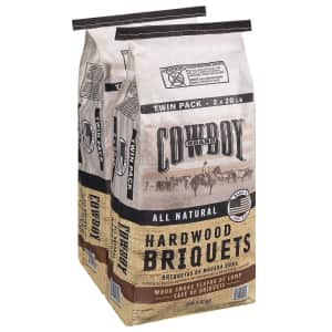Cowboy 20-lb. Hardwood Charcoal Briquets 2-Pack for $18