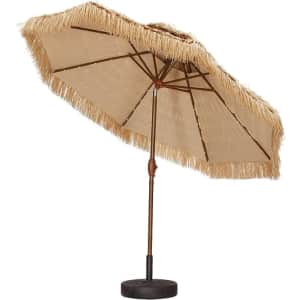 Thatched Patio Umbrella with Lights for $82