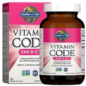 Garden of Life B12 - Vitamin Code Raw B-12 - 30 Capsules, 1,000mcg Whole Food B12 Methylcobalamin for $36