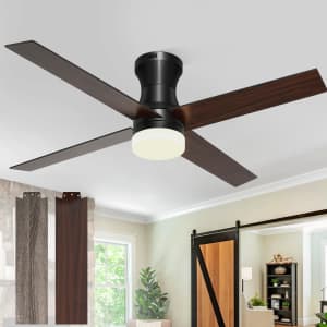 Xermei 52" Flush Mount Ceiling Fan for $49