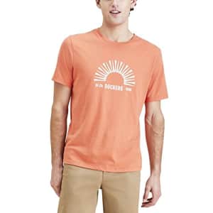 Dockers Men's Slim Fit Short Sleeve Graphic Tee Shirt, (New) Dusted Clay Orange-Sun Surf, X-Large for $13