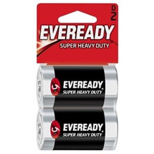 Eveready Super Heavy Duty D Batteries 2 ea (Pack of 3) for $16
