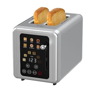 WHALL Touch screen Toaster 2 slice, Stainless Steel Digital Timer Toaster with Sound Function, for $60