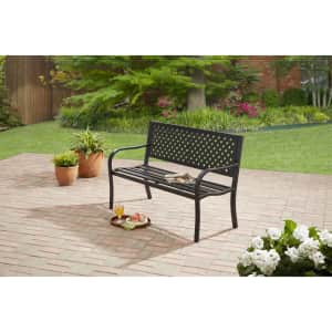 Mainstays Outdoor Steel Bench for $97