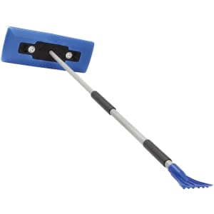 Snow Joe SJBLZD-LED 4-In-1 Telescoping Snow Broom + Ice Scraper for $12