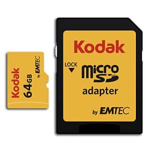 Kodak 64GB Class 10 UHS-I U1 microSDHC Card with Adapter for $13