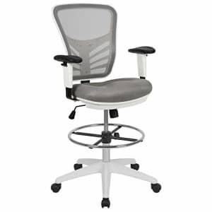 Flash Furniture Mid-Back Light Gray Mesh Ergonomic Drafting Chair with Adjustable Chrome Foot Ring, for $154 Flash Furniture Mid-Back Light Gray Mesh Ergonomic Drafting Chair with Adjustable Chrome Foot Ring, for $154