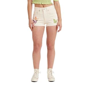 Levi's Women's 501 Original Shorts, (New) Give Me Butterflies-White, 24 for $36