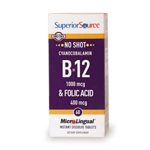 Superior Source No Shot B12/Folic Acid, 1000 mcg/400 mcg, 60 Count for $10