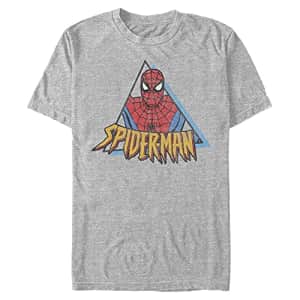 Marvel Men's Universe Spiderman Triangle T-Shirt, Athletic Heather, 3X-Large for $17