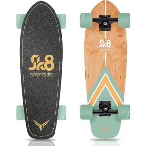 SereneLife Complete Standard Skateboard Mini Cruiser for $43