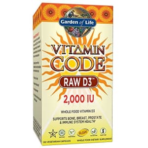 Garden of Life Vitamin D, Vitamin Code Raw D3, Vitamin D 2,000 IU, Raw Whole Food Vitamin D for $30