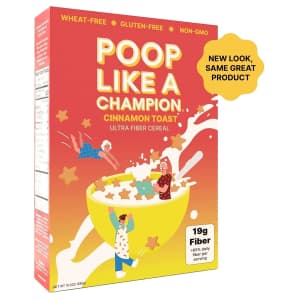 Poop Like a Champion Cinnamon Toast Ultra Fiber Cereal for $13 via Sub & Save