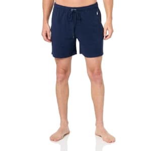 BOSS Men's Waffle Contrast Logo Lounge Shorts, Nautical Blue for $33