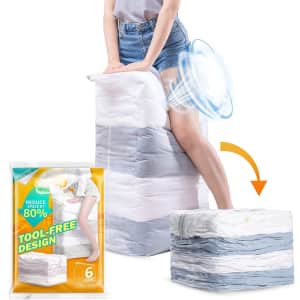 Taili Jumbo Cube Vacuum Storage Bag 6-Pack for $14