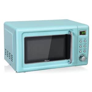 COSTWAY Retro Countertop Microwave Oven, 0.7Cu.ft, 700-Watt, High Energy Efficiency, 5 Micro Power, for $100