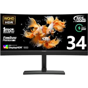 INNOCN 34 Inch Curved Ultrawide Gaming Monitor Mini LED 3440 x 1440p 165Hz PC Computer Gaming for $380