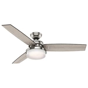 Hunter Fan Hunter Sentinel Indoor Ceiling Fan with LED Light and Remote Control, 52", Brushed Nickel for $280