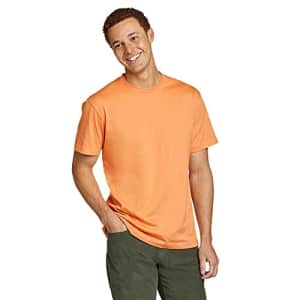 Eddie Bauer Men's Legend Wash 100% Cotton Short-Sleeve Classic T-Shirt, Tangelo, Large, Tall for $24