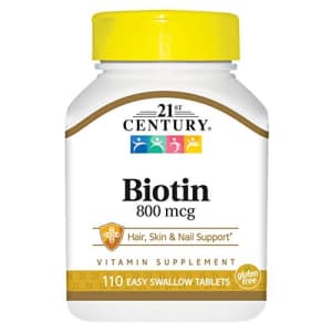 21st Century Biotin Tablets, 800 mcg, 110 Count (Pack of 3) for $6