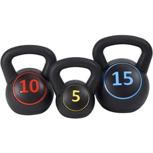 BalanceFrom Wide Grip Kettlebell Exercise Fitness Weight Set for $36
