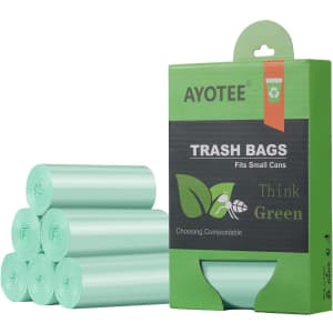 Ayotee 1.2-Gallon Compostable Trash Bags 125-Count for $14