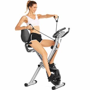 ANCHEER Folding Exercise Bike, Magnetic Indoor Cycling Bike Fitness Stationary Bike with App for $100