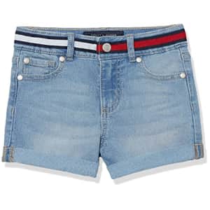 Tommy Hilfiger Girls' 5-Pocket Stretch Denim Shorts, Nolita Wash, 6X for $10