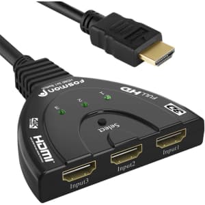 Fosmon 3-Port 4K HDMI Switch: $8.98