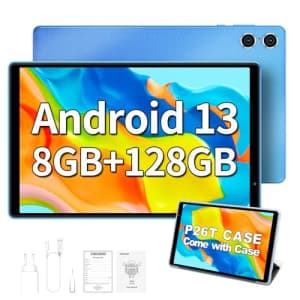 TECLAST 10 Inch Android 13 Tablet, P26T Tablets 8GB RAM+128GB ROM 1TB TF, WiFi 5G/2.4G, Octa core, for $100