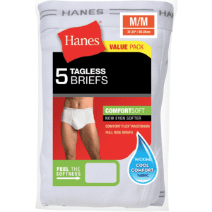 Hanes Men's FreshIQ ComfortSoft Brief 5-Pack for $8 Hanes Men's FreshIQ ComfortSoft Brief 5-Pack for $8