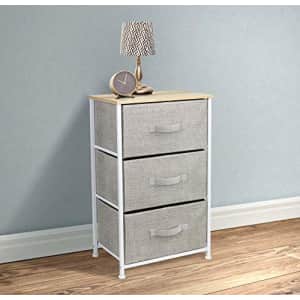 Sorbus Nightstand with 3 Drawers - Bedside Furniture & Accent End Table Storage Tower for Home, for $43