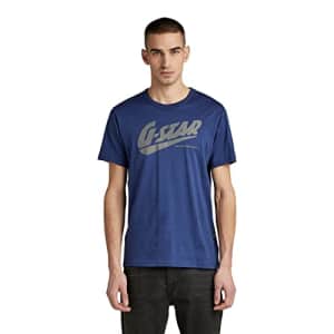 G-Star Raw Men's RAW. Holorn Short Sleeve T-Shirt, Sports Logo Imperial Blue, S for $18