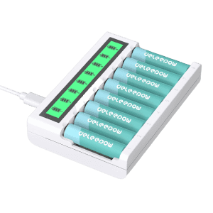 Deleepow 1.2V 8-Count AA Rechargeable Batteries w/ Charger for $15