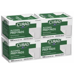 Curad Alcohol Prep Pads 400-Pack for $4