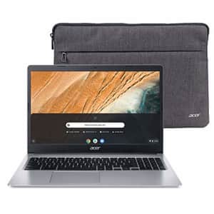 Acer Chromebook 315 15.6" HD Intel N4000 4GB RAM 32GB eMMC Webcam BT Chrome OS + Protective Sleeve, for $175