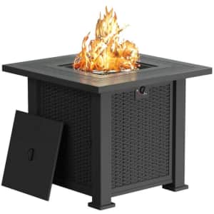 28" Square 50,000 BTU Propane Fire Pit Table for $140