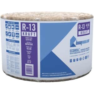 Knauf Insulation R-13 EcoRoll Kraft Faced Fiberglass Insulation Roll. The next best we could find today is $40, at Amazon.