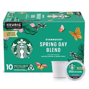 Starbucks K-Cup Coffee Pods, Medium Roast, Spring Day Blend for Keurig Brewers, 100% Arabica, for $20