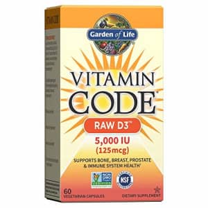 Garden of Life Vitamin D, Vitamin Code Raw D3, Vitamin D 5,000 IU, Raw Whole Food Vitamin D for $21