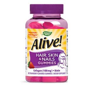Nature's Way Alive! Hair, Skin & Nails Gummies, with Biotin and Collagen, Beauty Support*, 60 for $17