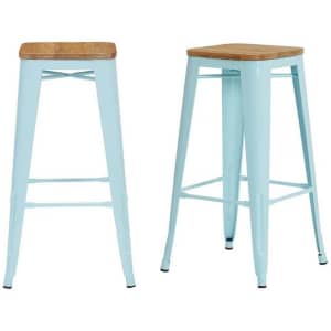StyleWell Finwick 30" Metal Bar Stool w/ Wood Seat 2-Pack for $65 StyleWell Finwick 30" Metal Bar Stool w/ Wood Seat 2-Pack for $65