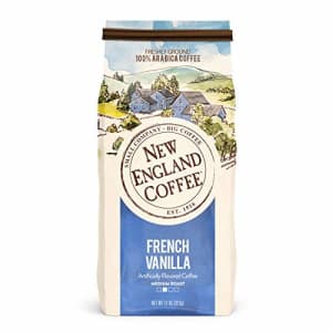 New England Coffee French Vanilla Medium Roast Ground Coffee 11 oz. Bag for $11