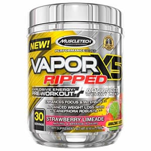 Pre Workout + Weight Loss | MuscleTech Vapor X5 Ripped | Pre Workout Powder for Men & Women | for $30
